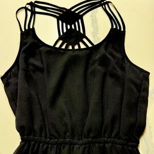 Black strappy mini dress size small.